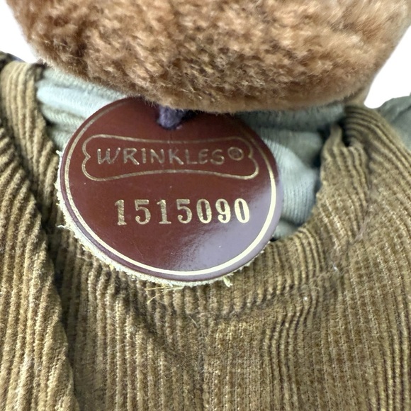 Vtg 80s Ganz Wrinkles the Dog 17" Hand Puppet Plush In Corduroy Overalls Korea - Picture 3 of 11